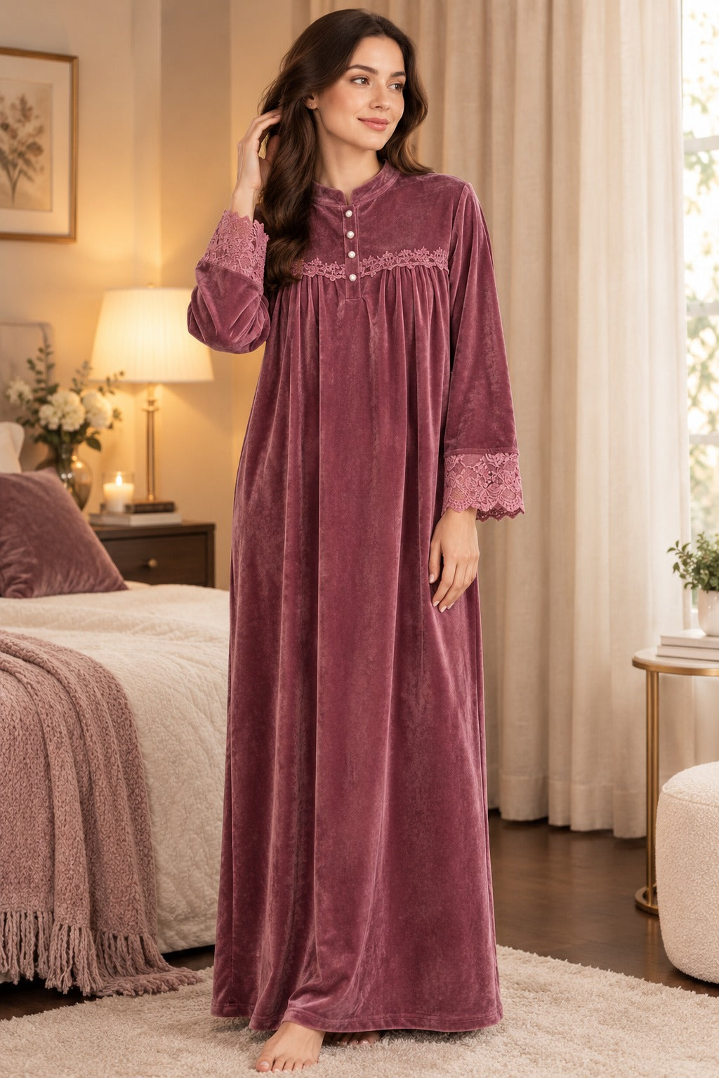 The Cloudsoft British Rose Velour Lounger