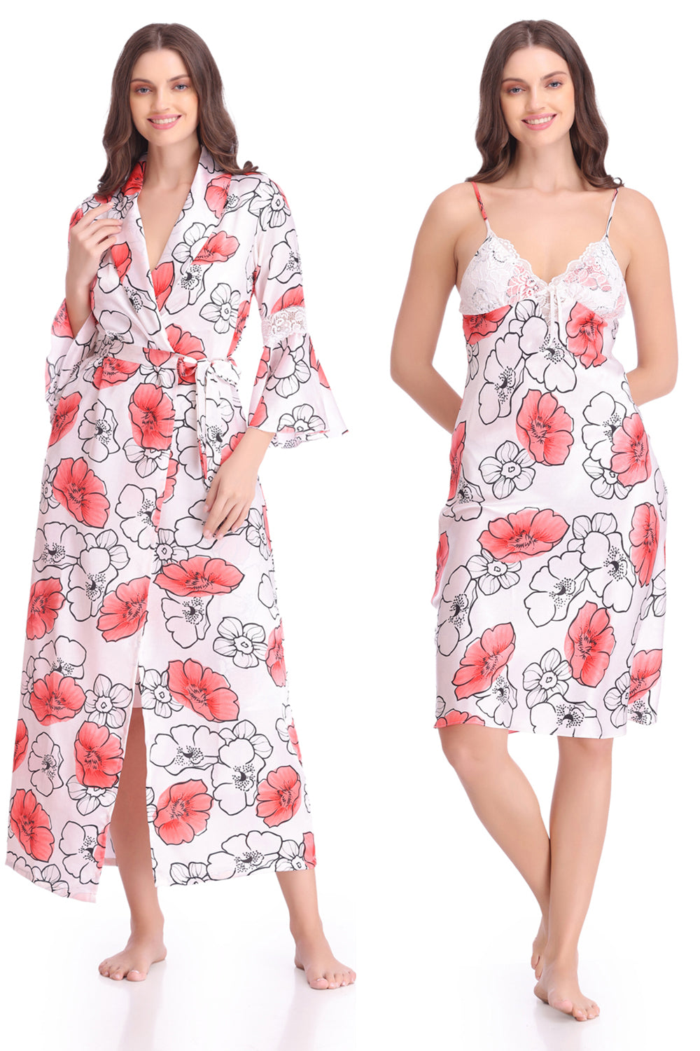 Michelle Fleur Floral Printed Nightgown Set
