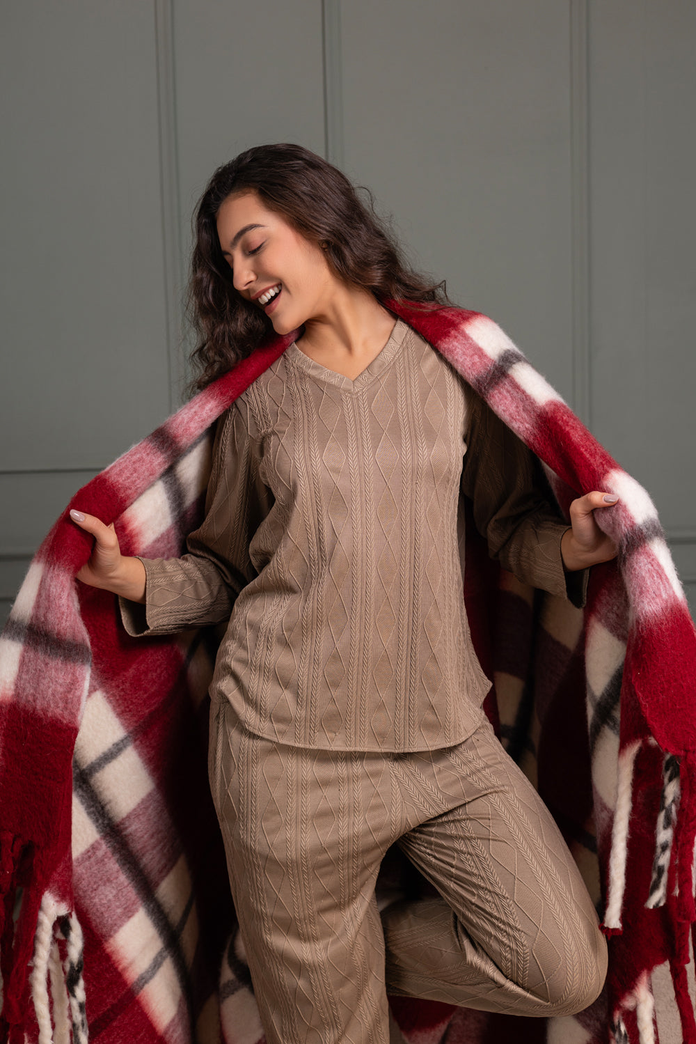 Winter co-ord set in 3D fabric