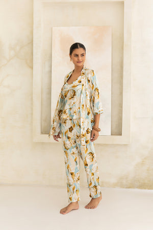 Ocean Blue Pj set with Robe