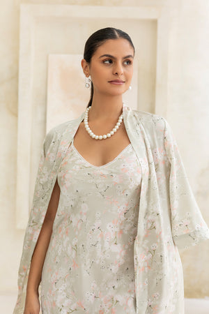 Mint green floral pearl Nightgown set