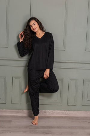 Co-ord set in Black 3D fabric