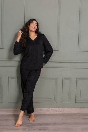 Co-ord set in Black 3D fabric