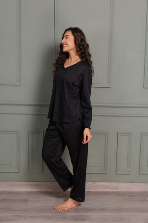 Co-ord set in Black 3D fabric