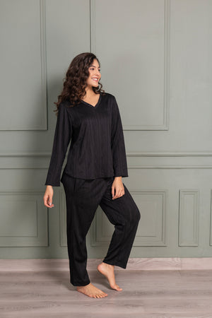 Co-ord set in Black 3D fabric