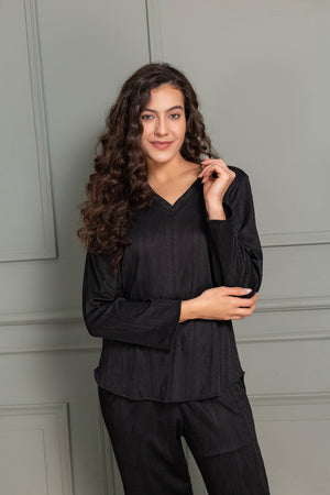 Co-ord set in Black 3D fabric