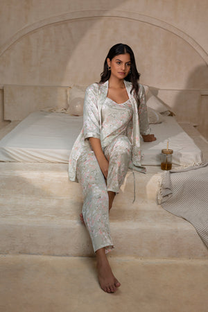 Mint Blossom Dream Pj set with Robe
