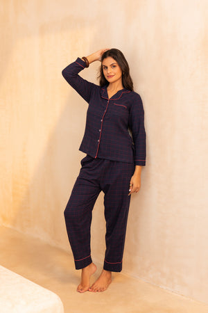 Blue Tartan Dream flannel Pj set