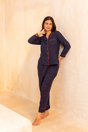 Blue Tartan Dream flannel Pj set