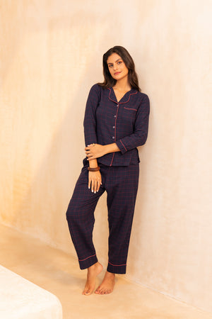 Blue Tartan Dream flannel Pj set