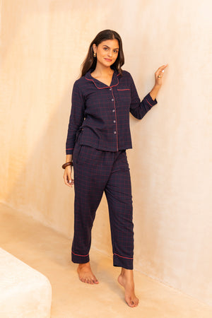 Blue Tartan Dream flannel Pj set