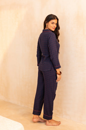 Blue Tartan Dream flannel Pj set