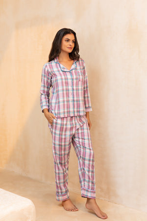 Madras Check Pj set