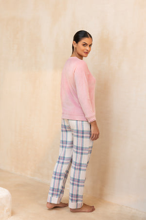 Flannel check track set