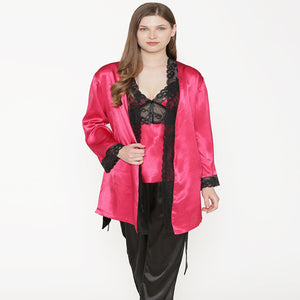 Satin Night suit with Robe Private Lives