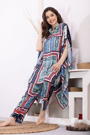 Printed Kaftan Lounge set