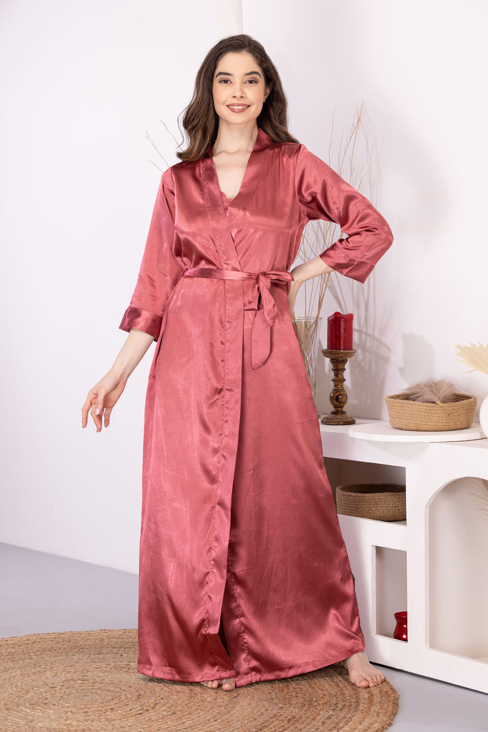 Satin Plain Night Gown, Size: Free Size at best price in Ahmedabad | ID:  15383267173