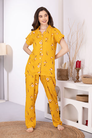 Spring Night suit in printed Rayon