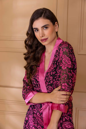 Floral satin Nightgown set