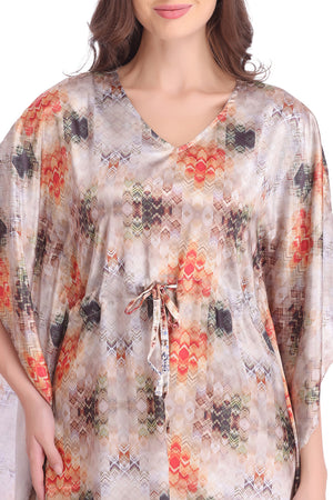 Printed Satin Kaftan