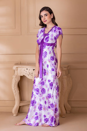 Floral satin Nighty