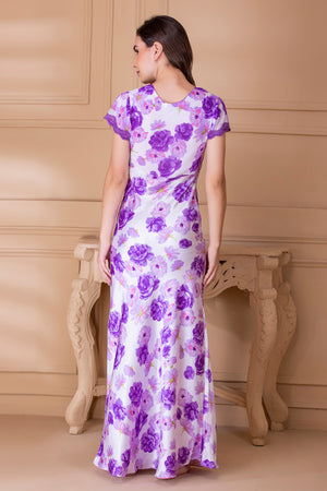 Floral satin Nighty