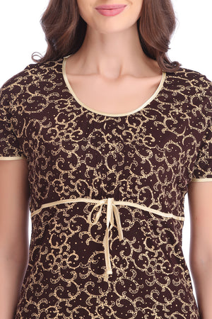 Printed Cotton Knit Nighty