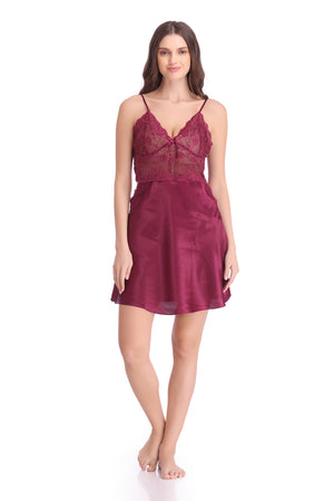 Floral Satin Nightgown set