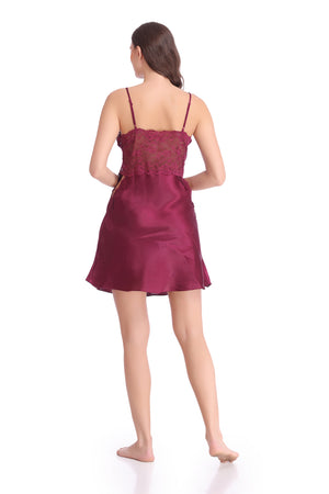 Floral Satin Nightgown set