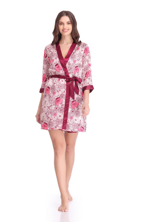 Floral Satin Nightgown set