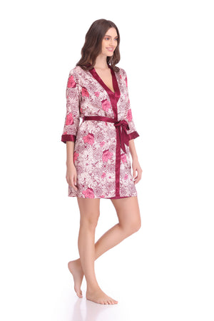 Floral Satin Nightgown set