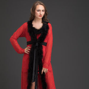 Red Satin & Net 2Pcs Set Private Lives