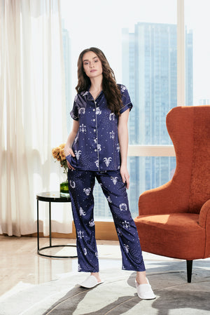 Digital print classic collar Nightsuit Private Lives