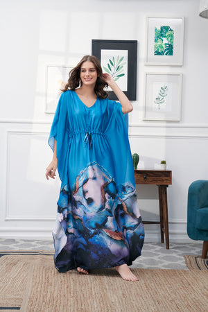 Digital print Satin Kaftan