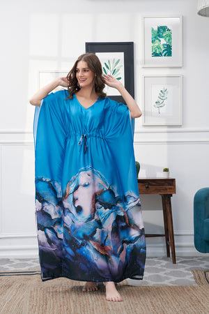 Digital print Satin Kaftan