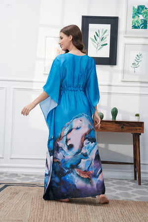 Digital print Satin Kaftan