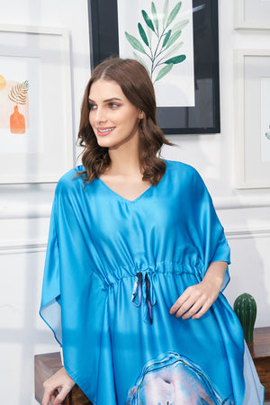 Digital print Satin Kaftan