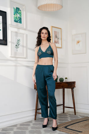 Satin Night suit with Bralet