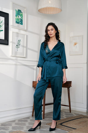 Satin Night suit with Bralet