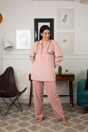 Nightsuits & Pyjamas | Winter Velvet Night Suit Pack Of 1 💕 | Freeup