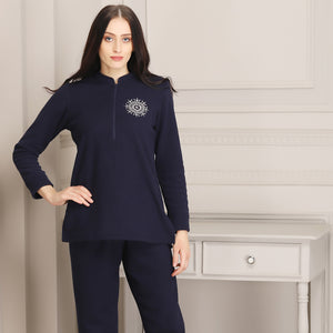 Warm Super soft Polar Night suit (Navy Blue) Private Lives