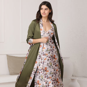 Print satin Nightgown set Private Lives