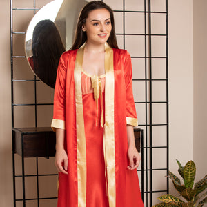 Red Satin Nightgown set Private Lives