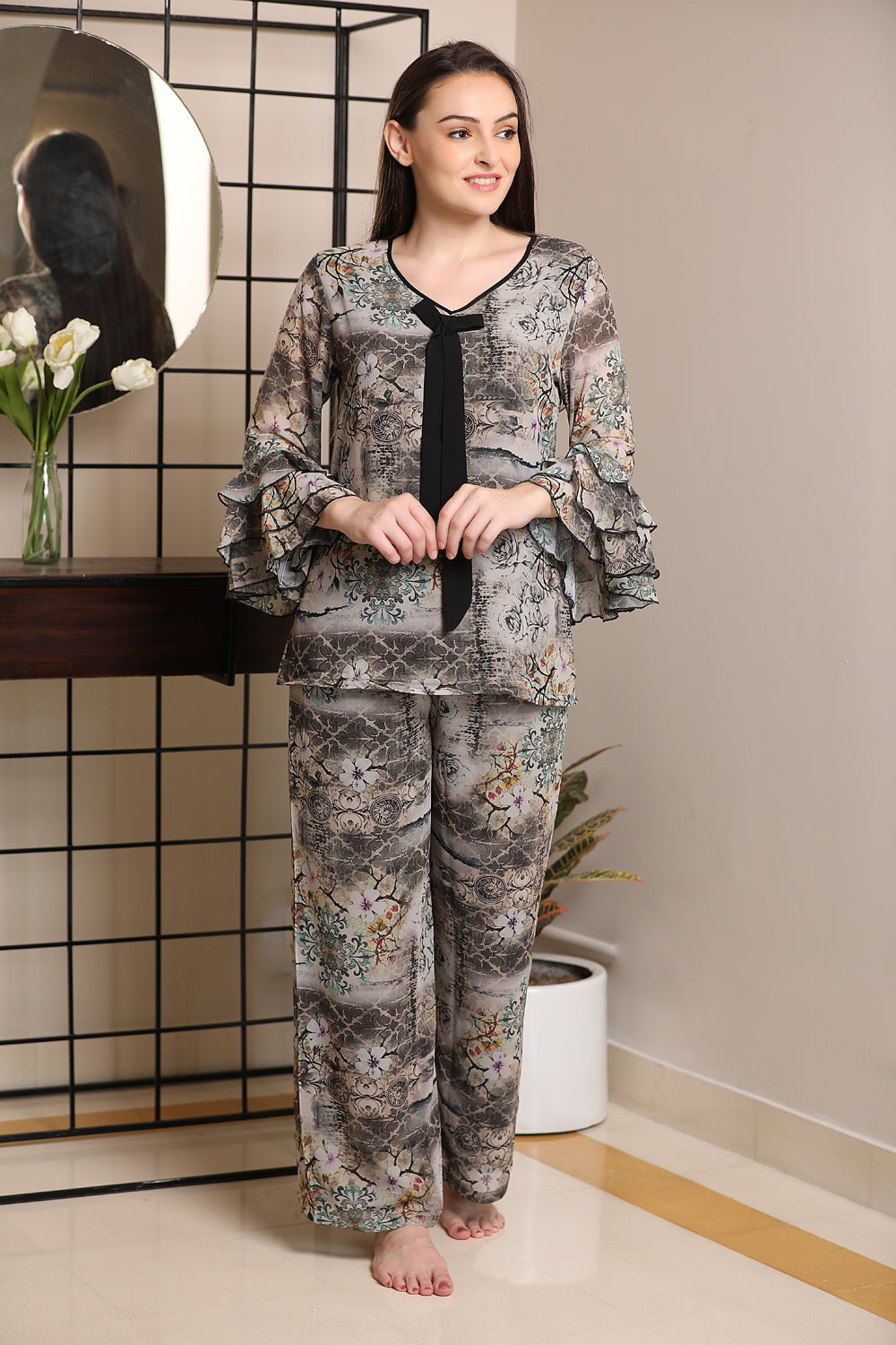 Charming Georgette Base Sky Blue Ruffle Designer Sharara Suit With  Embroidery Work – Kaleendi