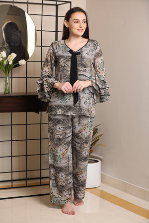 Ruffle sleeve double chiffon Night suit Private Lives