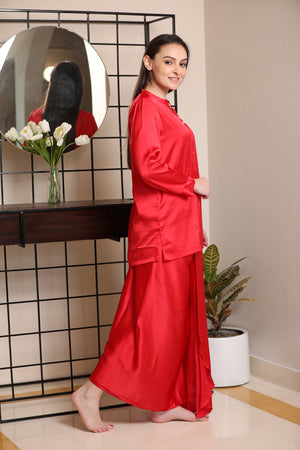 Classic Indian Lungi Kurta in Plain Satin Private Lives