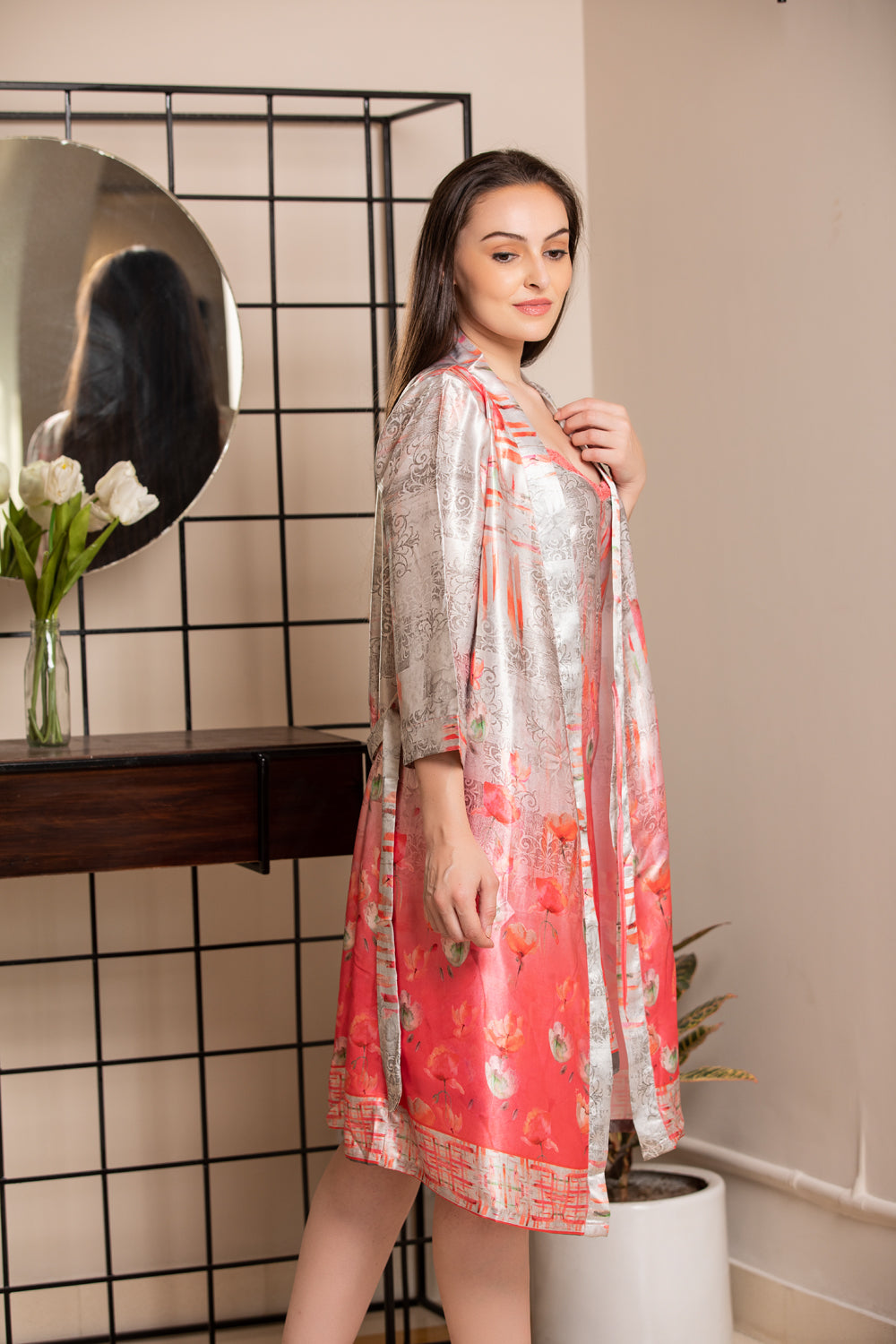 Digital Print short Nightgown set Private Lives