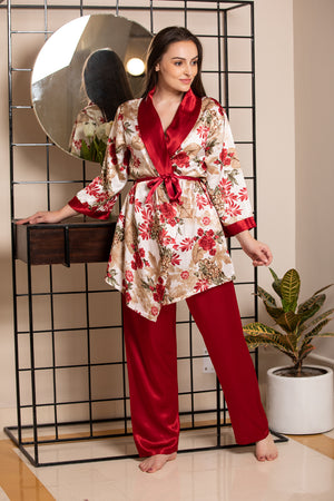 Strap Night suit with Print Robe Private Lives