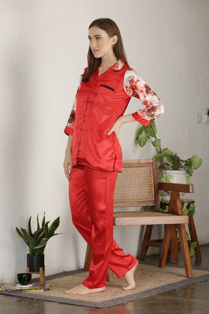Satin classic collar Night suit Private Lives