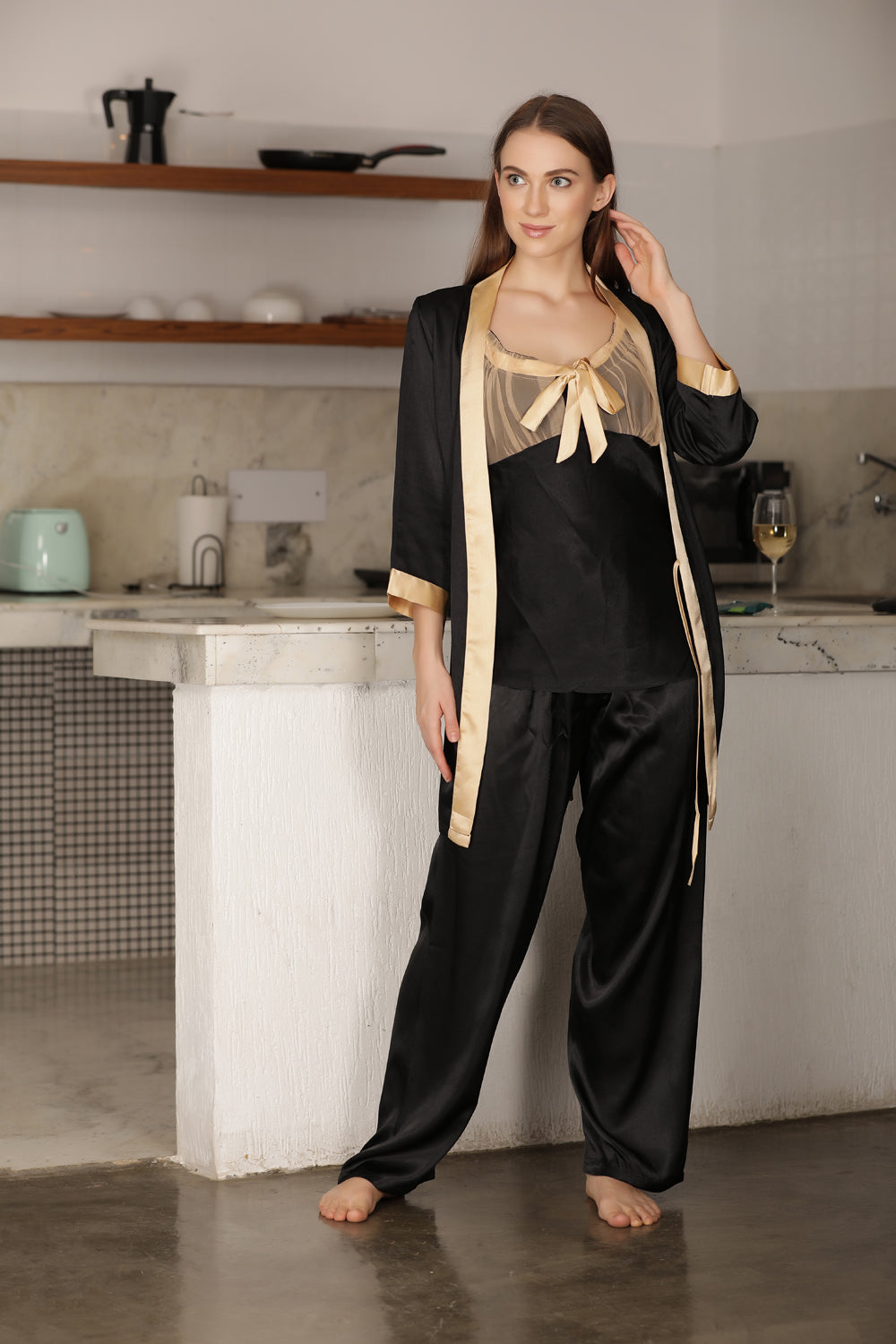 Elegant cami Night suit with wrap Private Lives